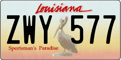 LA license plate ZWY577