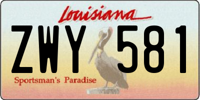 LA license plate ZWY581