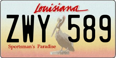 LA license plate ZWY589