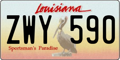 LA license plate ZWY590