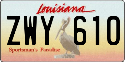 LA license plate ZWY610