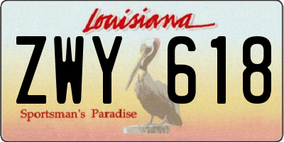 LA license plate ZWY618