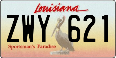 LA license plate ZWY621