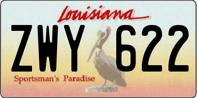 LA license plate ZWY622