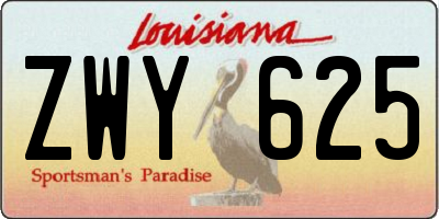 LA license plate ZWY625