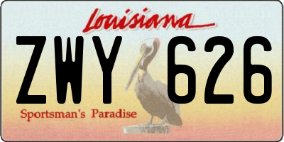 LA license plate ZWY626
