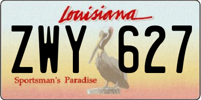 LA license plate ZWY627