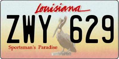 LA license plate ZWY629