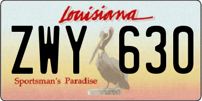 LA license plate ZWY630