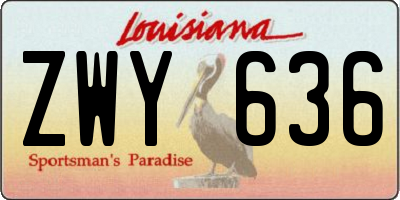 LA license plate ZWY636