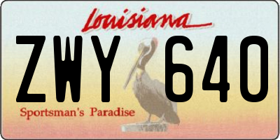 LA license plate ZWY640