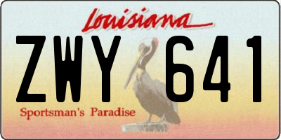 LA license plate ZWY641