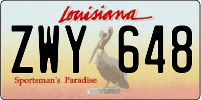 LA license plate ZWY648