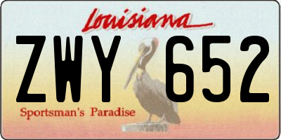 LA license plate ZWY652