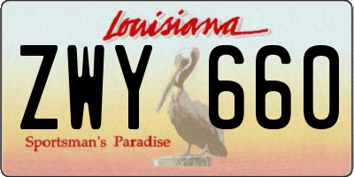 LA license plate ZWY660