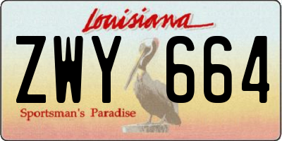 LA license plate ZWY664