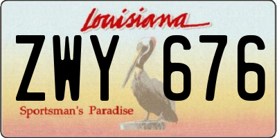 LA license plate ZWY676