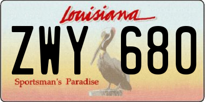 LA license plate ZWY680