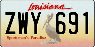 LA license plate ZWY691