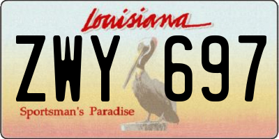 LA license plate ZWY697