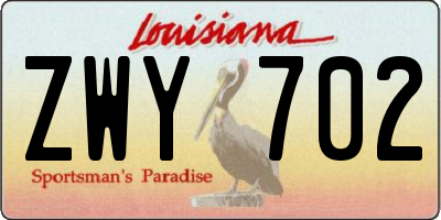 LA license plate ZWY702