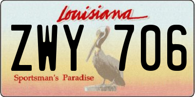 LA license plate ZWY706