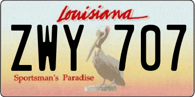 LA license plate ZWY707