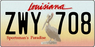 LA license plate ZWY708