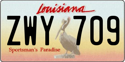 LA license plate ZWY709