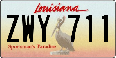 LA license plate ZWY711