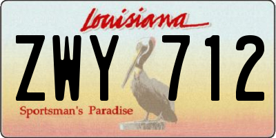 LA license plate ZWY712