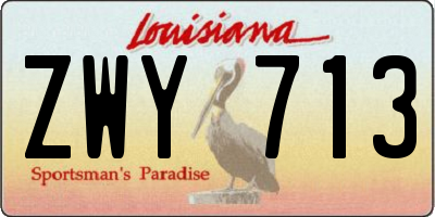 LA license plate ZWY713