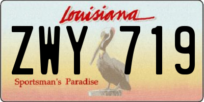 LA license plate ZWY719