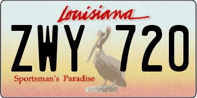 LA license plate ZWY720