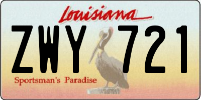 LA license plate ZWY721