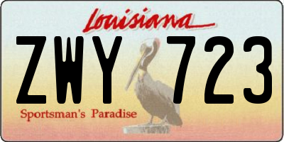 LA license plate ZWY723