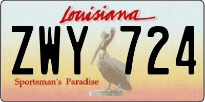 LA license plate ZWY724