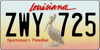 LA license plate ZWY725