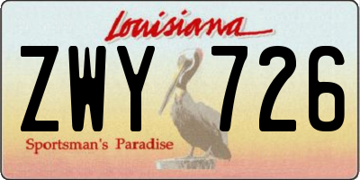 LA license plate ZWY726