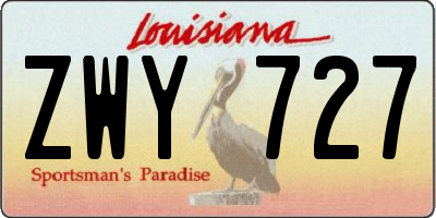 LA license plate ZWY727