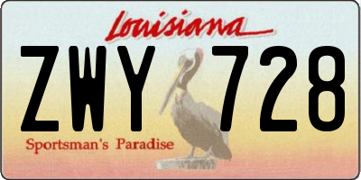 LA license plate ZWY728