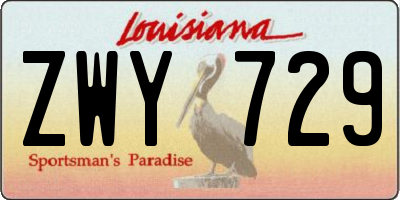 LA license plate ZWY729