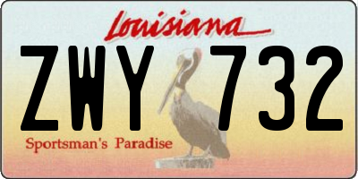 LA license plate ZWY732