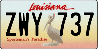 LA license plate ZWY737