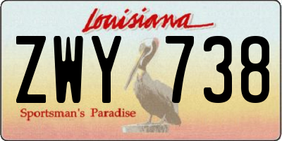 LA license plate ZWY738