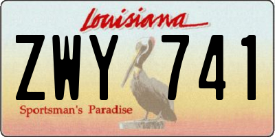 LA license plate ZWY741