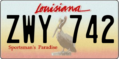 LA license plate ZWY742