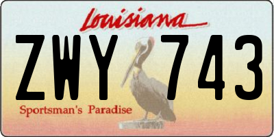 LA license plate ZWY743