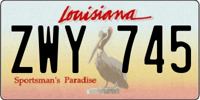 LA license plate ZWY745