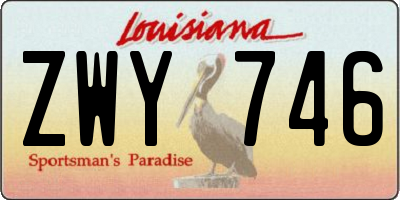 LA license plate ZWY746